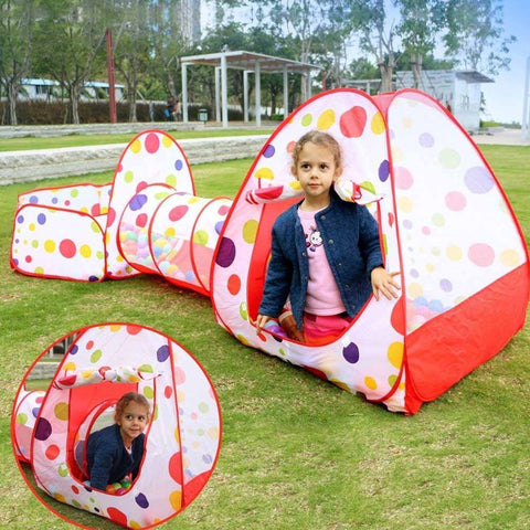 3-in-1 Kids Play Pop Up Tent Foldable